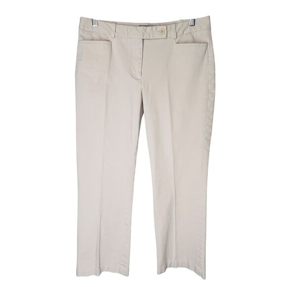 Talbots Pants Size 10 Stone Neutral Signature Fit Square Front Welt Back Pockets - Picture 2 of 9